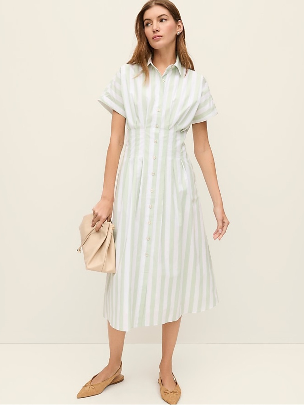 Ann Taylor Weekend Striped Maxi Shirtdress